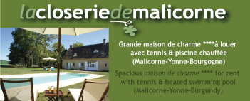 La Closerie de Malicorne - Maison de charme à louer à Malicorne en Bourgogne;